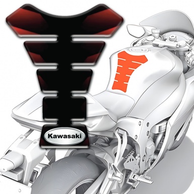 Kawasaki Tank Protector Merged Redv Black Colors and Oval Logo 