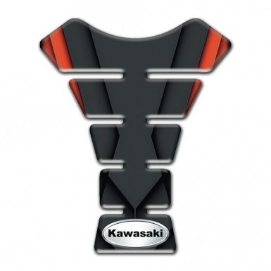 Kawasaki Tank Guard Pads Silver Oval logo Design 