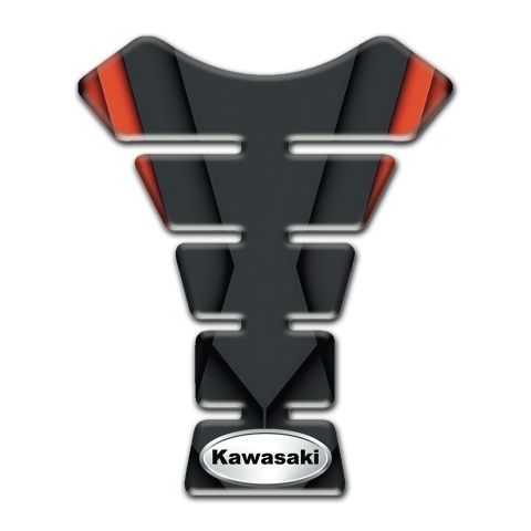 Kawasaki Tank Guard Pads Silver Oval logo Design 