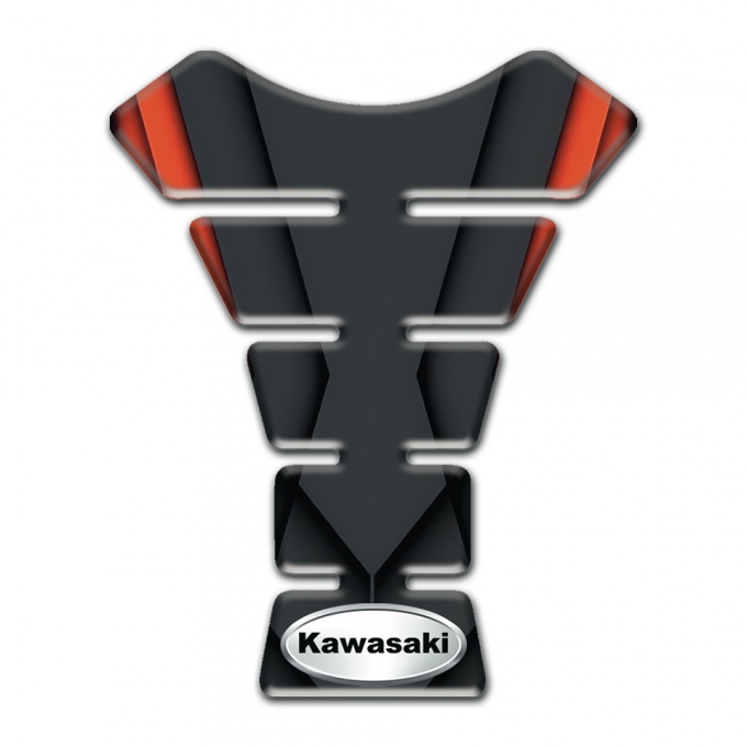 Kawasaki Tank Guard Pads Silver Oval logo Design 