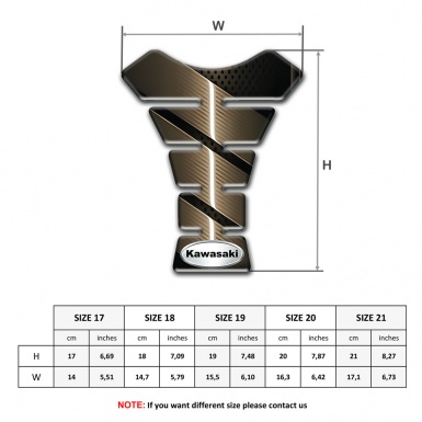 Kawasaki Tank Fuse Bronze Base Design Oval Silver Logo 