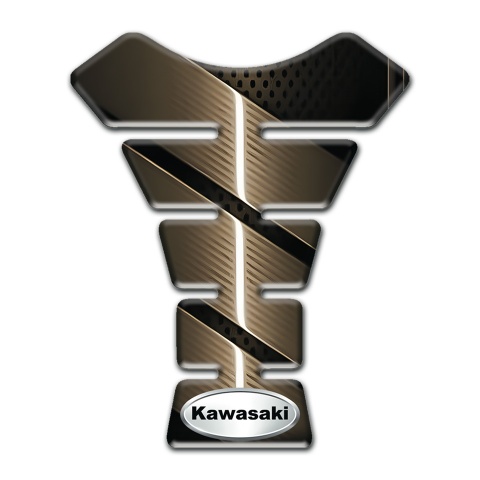 Kawasaki Tank Fuse Bronze Base Design Oval Silver Logo 