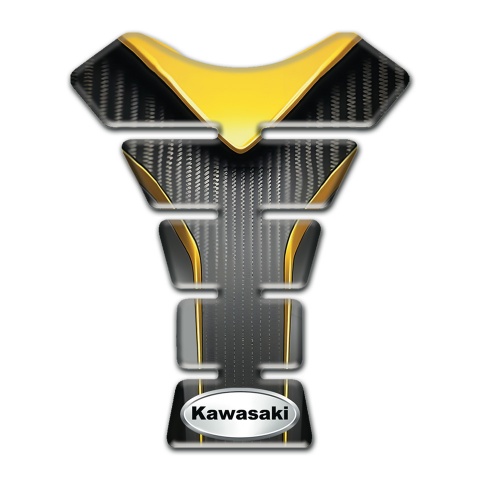 Kawasaki Tank Protector Stylish Gray Yellow model with Oval Logo 
