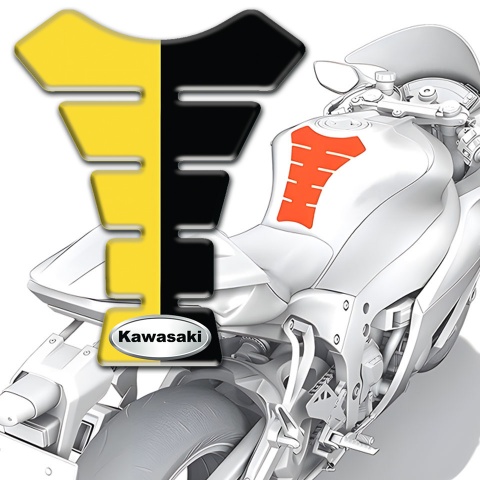 Kawasaki  Tank Fuse Black Yellow Halves Model 