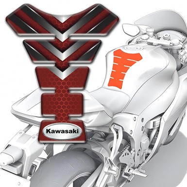 Kawasaki Tank Protector Red Design with Nikel Details 