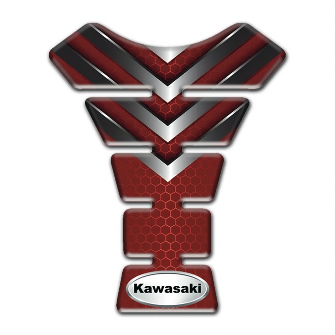 Kawasaki Tank Protector Red Design with Nikel Details 