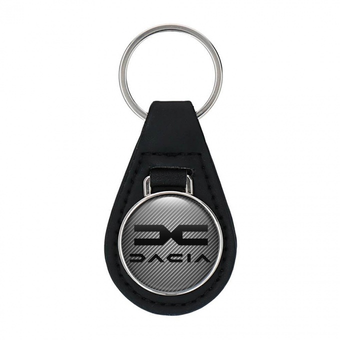 Dacia Key Fob Leather Dark Carbon Black Design