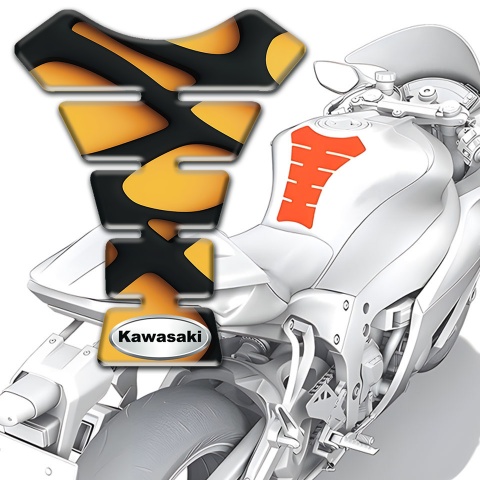 Kawasaki Tank Fuse Yellow Black Decoration Style 