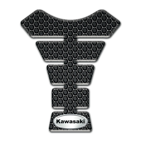 Kawasaki Tank Pad Motorbike Perforated Steel Design 