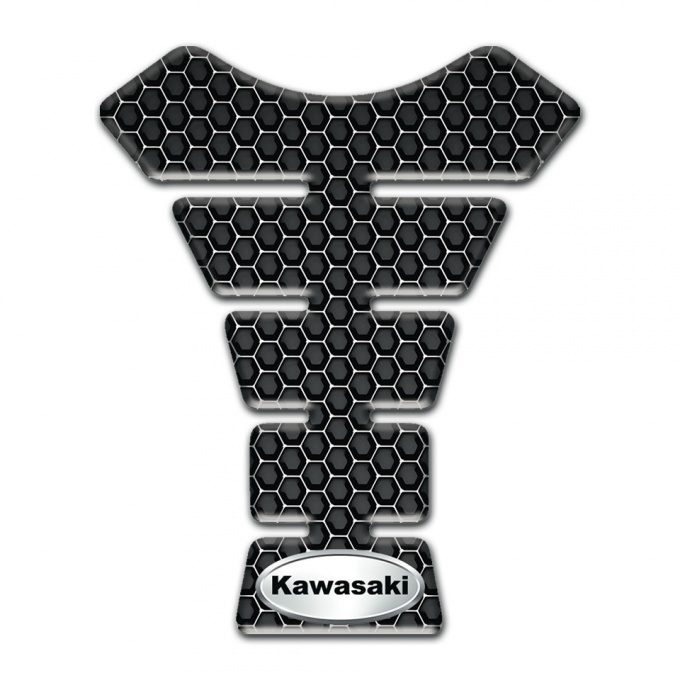 Kawasaki Tank Pad Motorbike Perforated Steel Design 
