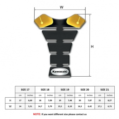 Kawasaki Tank Pad Protector Black Yellow Edition 