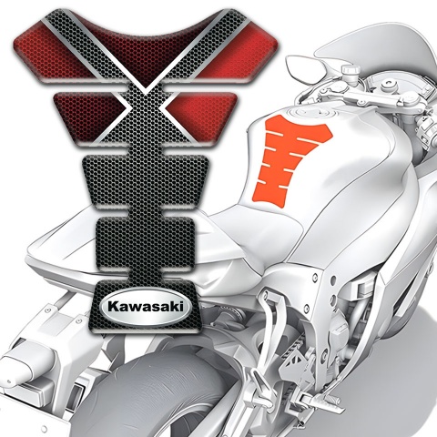 Kawasaki Tank Pad Motorbike Silicone Sticker High End Vision 