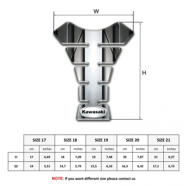 Kawasaki Tank Pad Protector Central Metal band Design 