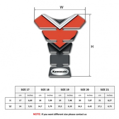 Kawasaki Tank Pad Motorbike Orange Black Vision 