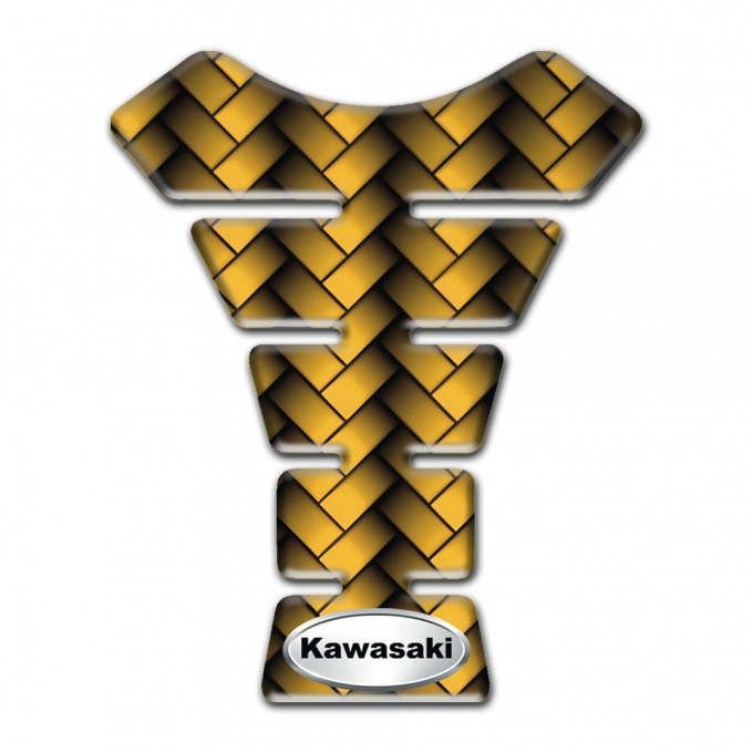 Kawasaki Tank Protector Yellow Crossed Details Design 