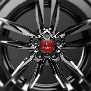 Opel Bertone Wheel Center Caps Emblem Red Line Carbon