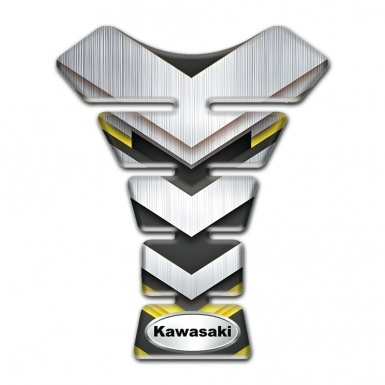 Kawasaki Tank Pad Motorbike Silver V Shape Panels Style 