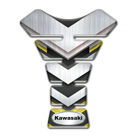Kawasaki Tank Pad Motorbike Silver V Shape Panels Style 