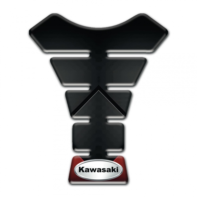 Kawasaki Tank Protector dark Design wth Silver Oval Logo 