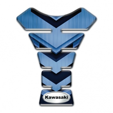 Kawasaki Tank Pad Protector Navy Blue Details Design Oval Logo 