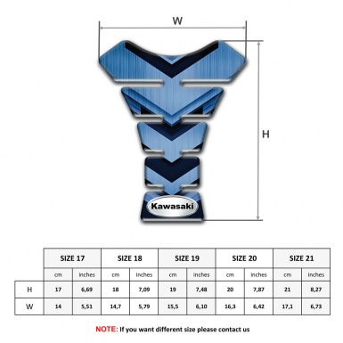 Kawasaki Tank Pad Protector Navy Blue Details Design Oval Logo 