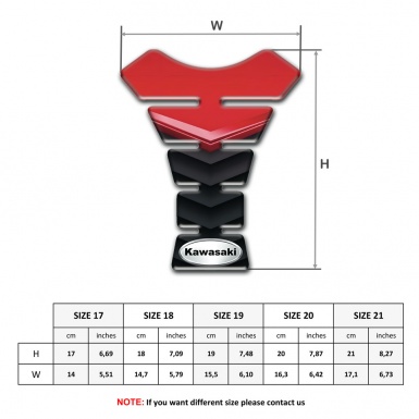 Kawasaki Tank Protector Red Black Print Oval Silver logo 