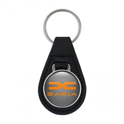 Dacia Keychain Leather Light Carbon Orange Edition