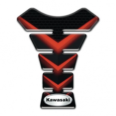 Kawasaki Tank Pad Motorbike Red V Shape Lights Print 
