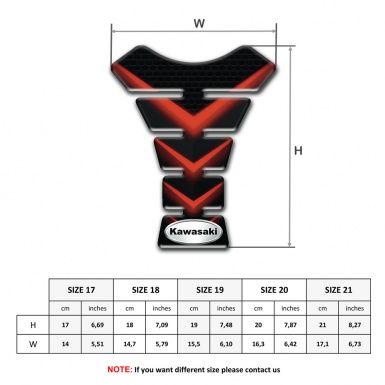 Kawasaki Tank Pad Motorbike Red V Shape Lights Print 