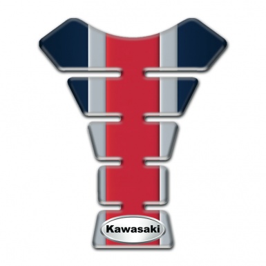 Kawasaki Tank Protector Vertical Colors Style Oval Silver logo 