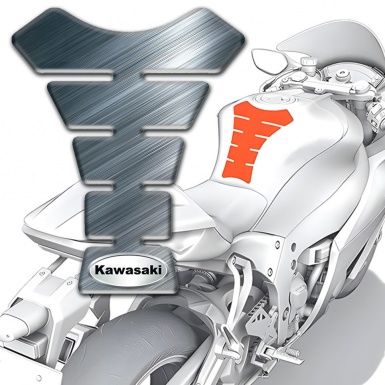 Kawasaki Tank Guard Pads Polished Effect Base Oval Logo Style 