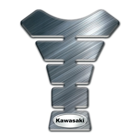 Kawasaki Tank Guard Pads Polished Effect Base Oval Logo Style 