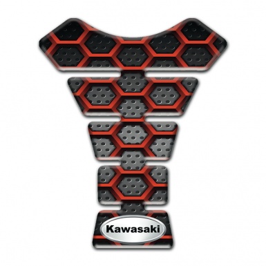 Kawasaki Tank Pad Protector Hexadons Figures Style Oval Logo 