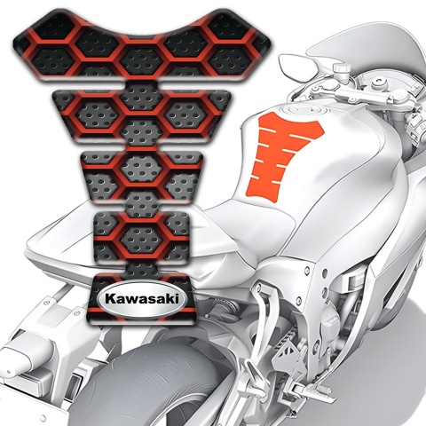 Kawasaki Tank Pad Protector Hexadons Figures Style Oval Logo 