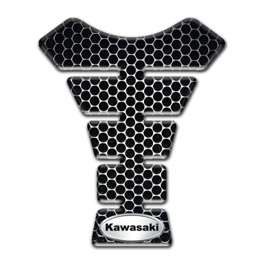 Kawasaki Tank Protector Perforated Edition Oval Silver Logo 