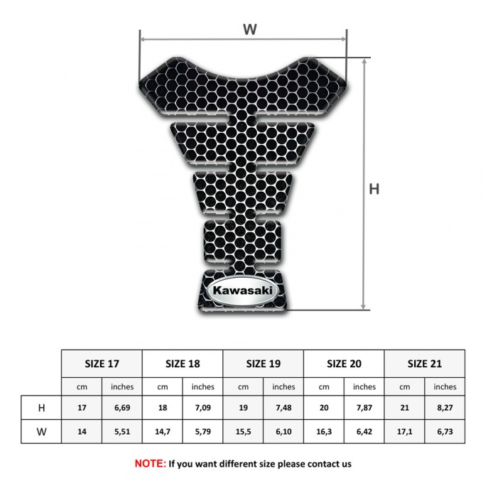 Kawasaki Tank Protector Perforated Edition Oval Silver Logo | Tank ...