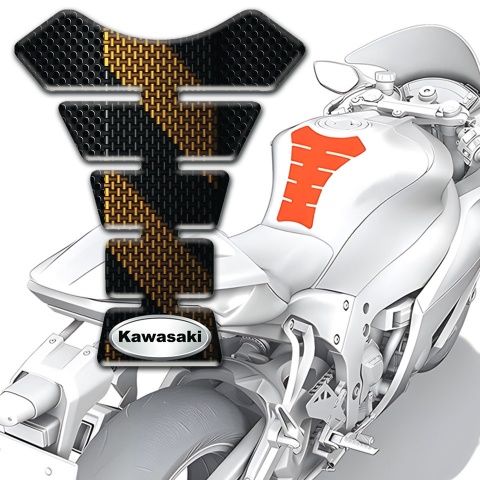 Kawasaki Tank Protector Black Brown Carbon Style 