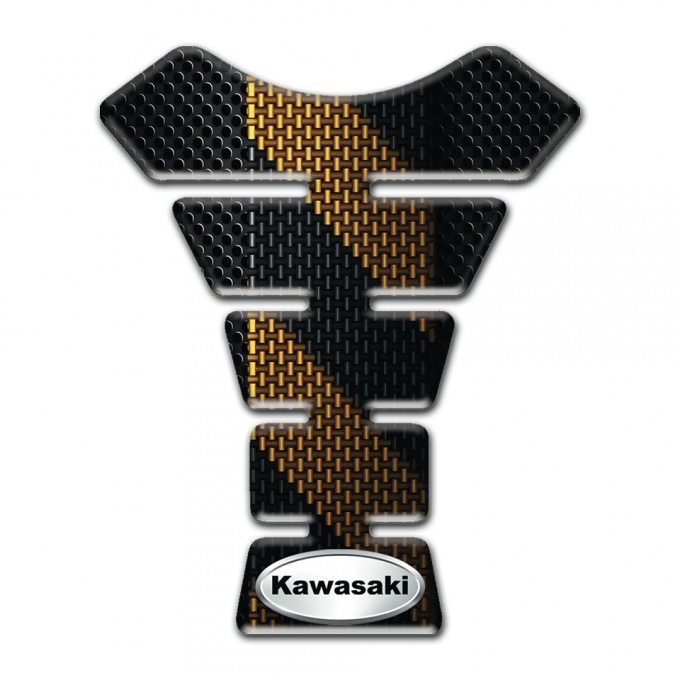 Kawasaki Tank Protector Black Brown Carbon Style 