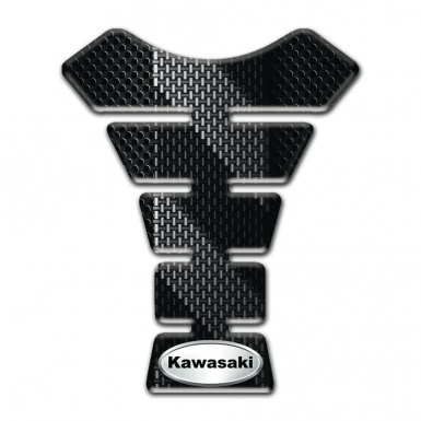 Kawasaki Tank Guard Pads Black Gray Carbon Style 