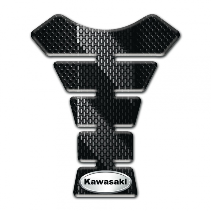 Kawasaki Tank Guard Pads Black Gray Carbon Style 