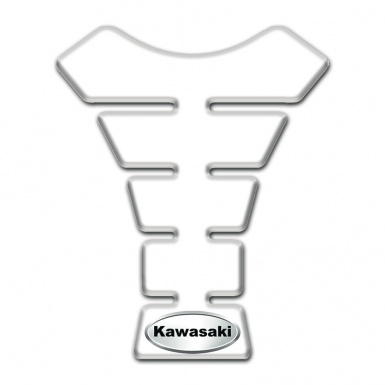 Kawasaki Tank Guard Pads White Print Oval Logo 