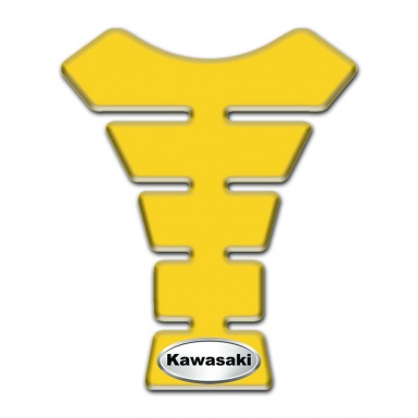 Kawasaki Tank Pad Motorbike Yellow Print Oval Logo Style 