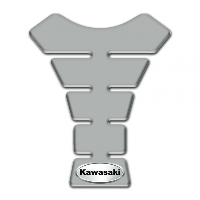 Kawasaki  Tank Guard Pads Gray Print Oval Logo Style 