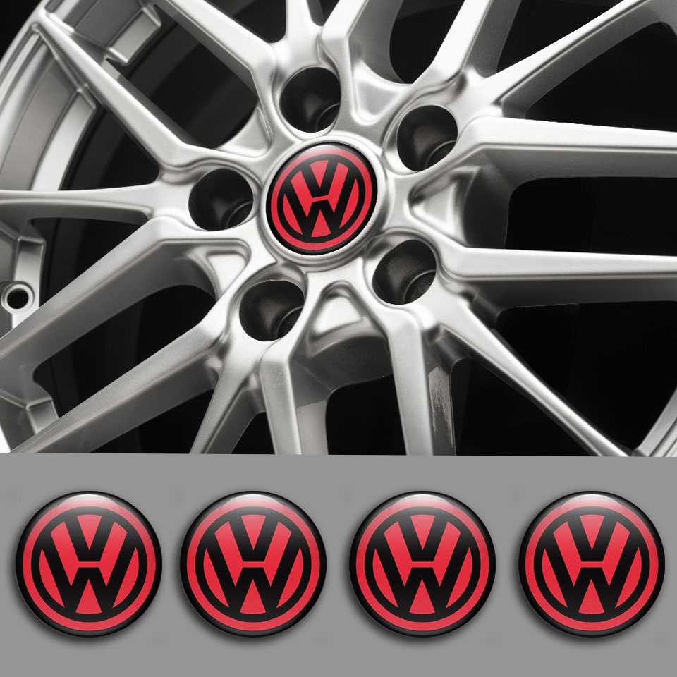 VW Silicone Emblems for Center Hub Cap Black Edition | Wheel Emblems ...