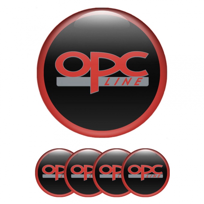 Opel OPC Emblems for Wheel Hub Caps Red Edition