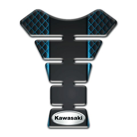 Kawasaki Tank Pad Motorbike Neon Mesh Style Oval Logo 