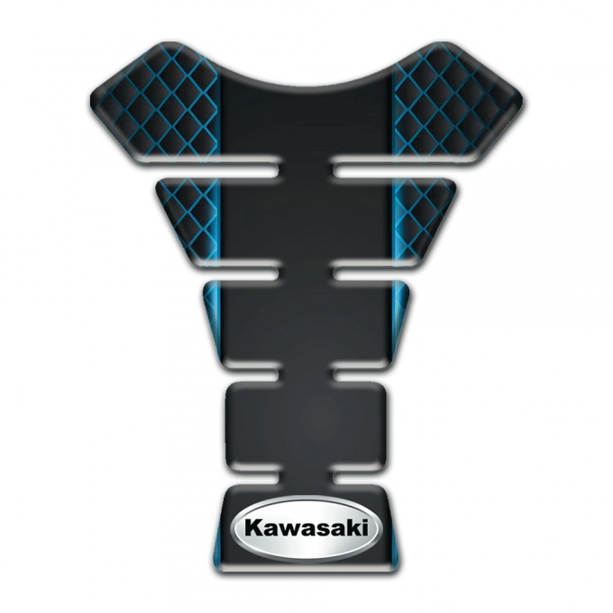 Kawasaki Tank Pad Motorbike Neon Mesh Style Oval Logo 