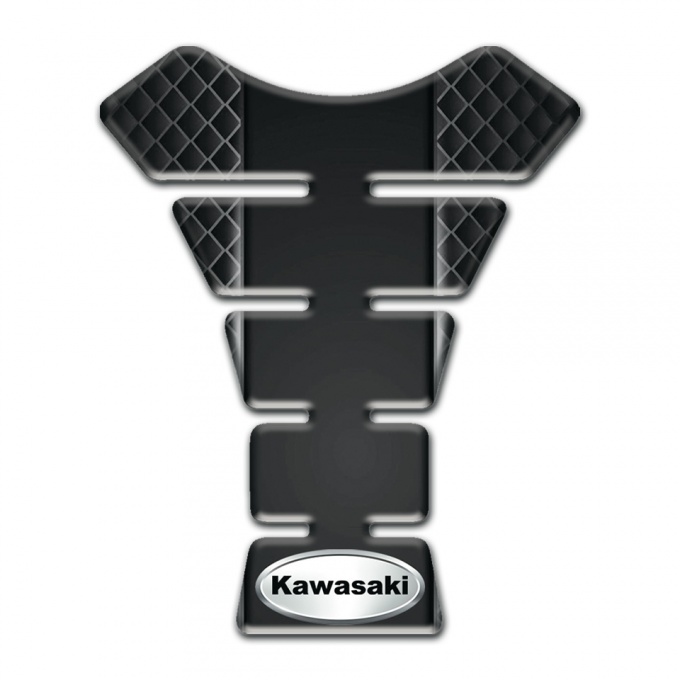 Kawasaki Tank Protector dark Mesh Design Oval Logo Style 