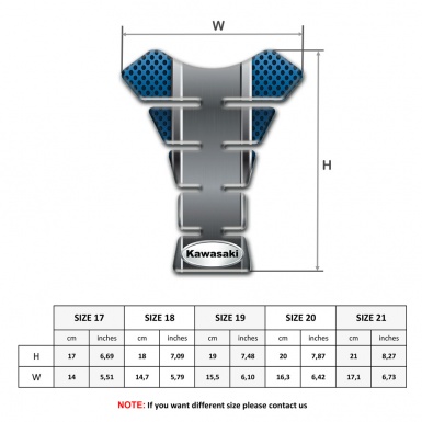 Kawasaki Tank Guard Pads Gray Panel with Blue Detail Design 