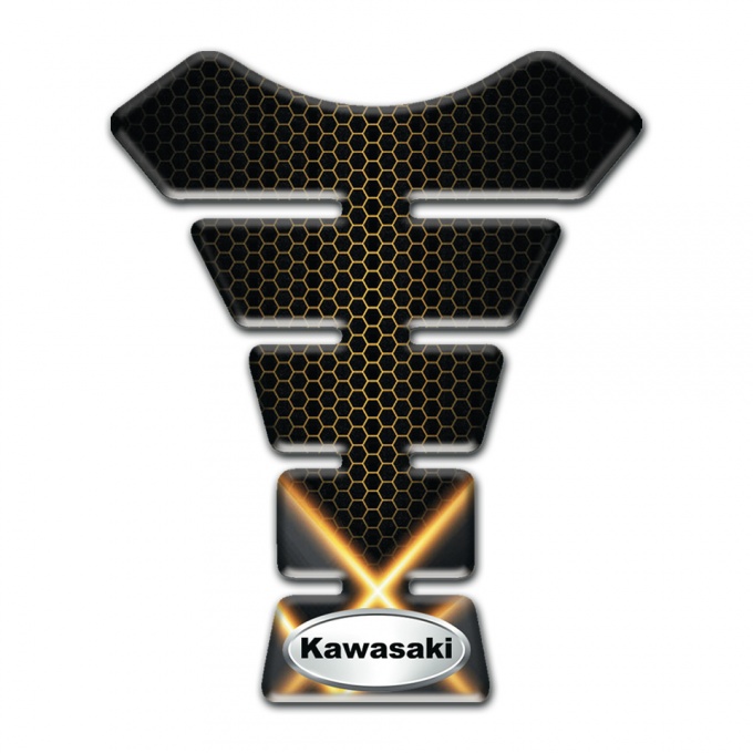 Kawasaki Tank Pad Protector dark Base with Orange Lights 